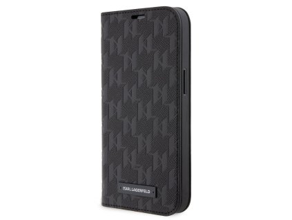 Karl Lagerfeld PU Saffiano Monogram Book Pouzdro pro iPhone 13 Pro Black