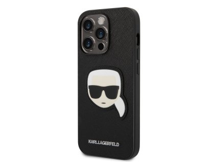 Karl Lagerfeld PU Saffiano Karl Head Zadní Kryt pro iPhone 14 Pro Max Black