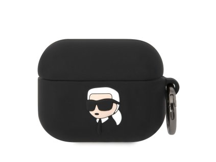 Karl Lagerfeld 3D Logo NFT Karl Head Silikonové Pouzdro pro Airpods Pro Black