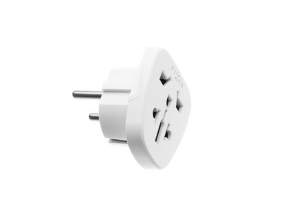 Adaptér FIXED EU Adapter pro zapojení UK, US, AUS nabíječek do EU zásuvek, bílý,rozbaleno