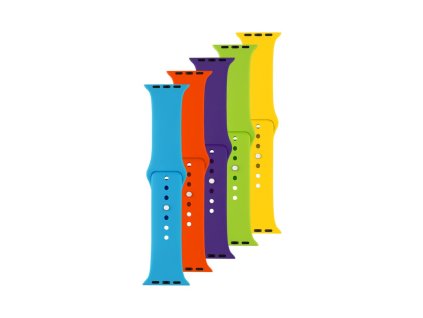 5x set silikonových řemínků FIXED Silicone Strap pro Apple Watch 42/44/45/46/49mm v různých barvách, variace 4