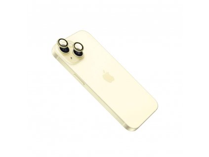 Ochranná skla čoček fotoaparátů FIXED Camera Glass pro Apple iPhone 15/15 Plus, žlutá