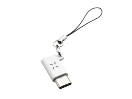 Redukce FIXED Link pro nabíjení a datový přenos z microUSB na USB-C, bílá