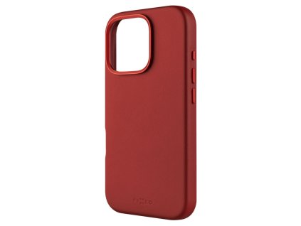 Kožený zadní kryt FIXED MagLeather s podporou MagSafe pro Apple iPhone 16 Pro, červený