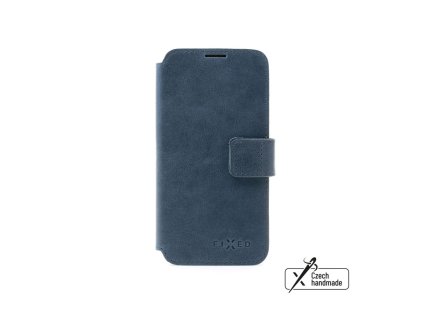 Kožené pouzdro typu kniha FIXED ProFit pro Apple iPhone 16 Plus, modré