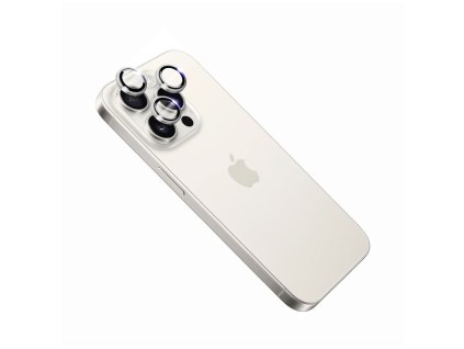 Safírová ochrana čoček fotoaparátů FIXED Sapphire Camera Glass pro Apple iPhone 15 Pro/15 Pro Max, stříbrná