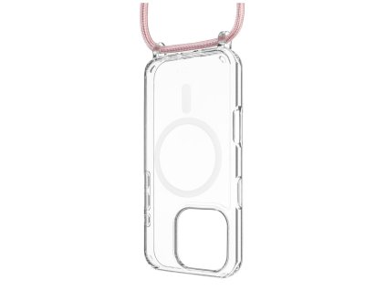 Pouzdro FIXED MagPure Neck s růžovou šňůrkou na krk pro Apple iPhone 16 Pro Max