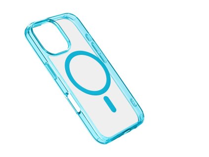 Zadní kryt Cellularline Iconic Mag s podporou Magsafe pro Apple iPhone 16 Pro, čirý / světle modrý