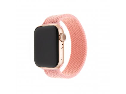 Elastický nylonový řemínek FIXED Nylon Strap pro Apple Watch 42/44/45/49mm, velikost XS, růžový