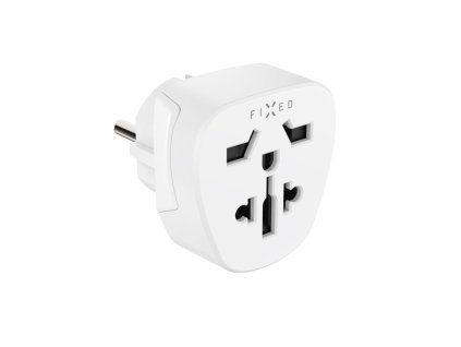 Adaptér FIXED EU Adapter 2 pro zapojení UK, US, AUS nabíječek do EU zásuvek, bílý