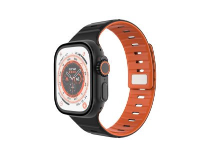 Magnetický řemínek FIXED Silicone Magnetic Strap pro Apple Watch 44/45/46/49mm, černý