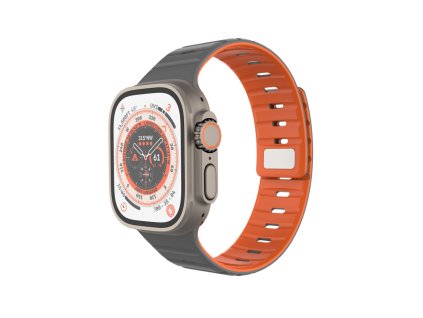 Magnetický řemínek FIXED Silicone Magnetic Strap pro Apple Watch 44/45/46/49mm, světle šedý