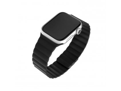 Silikonový řemínek FIXED Magnetic Strap s magnetickým zapínáním pro Apple Watch 38/40/41mm, černý
