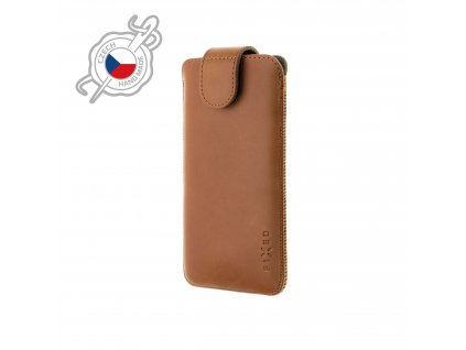 Kožené pouzdro FIXED Posh, velikost 6XL, hnědé