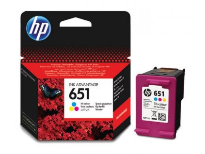 HP 651 3barevná ink kazeta, C2P11AE