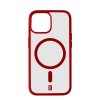 Zadní kryt Cellularline Pop Mag s podporou Magsafe pro Apple iPhone 15, čirý / červený
