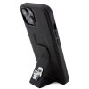 Karl Lagerfeld Saffiano Grip Stand Metal Logo Zadní Kryt pro iPhone 15 Black