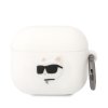 Karl Lagerfeld 3D Logo NFT Choupette Head Silikonové Pouzdro pro Airpods 3 White