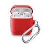 Ochranný kryt s karabinou Cellularline Bounce pro Apple AirPods 1 & 2, červený