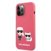 Karl Lagerfeld and Choupette Liquid Silicone Zadní Kryt pro iPhone 13 Pro Red