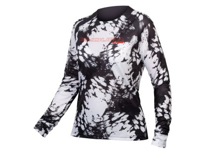 dámský cyklistický dres endura mt500 animo ls t ltd bílá černá 1
