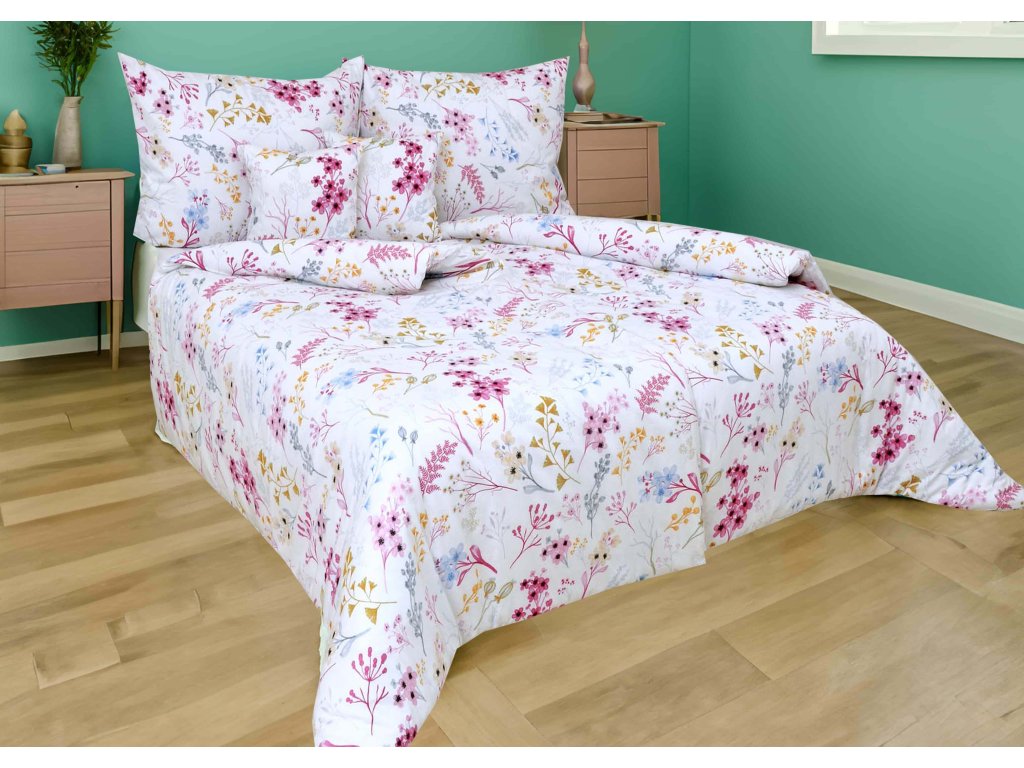 Ložní povlečení flanelové Stanex poezie (LS419), 140 x 200 + 90 x 70, Knoflíkové