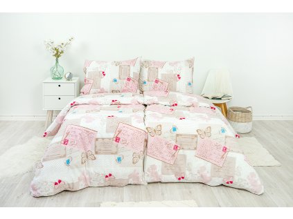 Ložní povlečení bavlněné Stanex pošta (LS189), 140 x 220 + 90 x 70, Zip