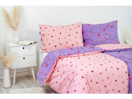 Povlak na polštář bavlněný Stanex fleur (LS200), 90 x 70 cm, Zip