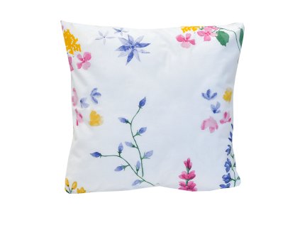 Povlak na polštář bavlněný Stanex flora bílá (LS211), 40 x 40 cm, Zip
