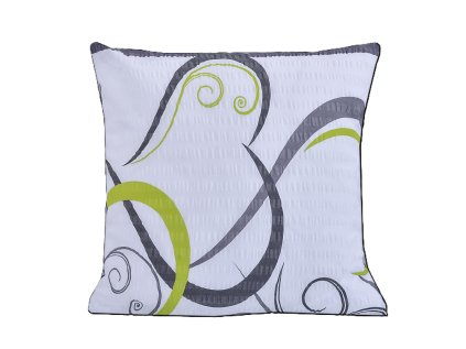 Povlak na polštář bavlněný Stanex srdce zelená (LS230), 40 x 40 cm, Zip