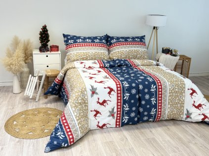 Ložní povlečení bavlněné Stanex soby (LS258), 140 x 220 + 90 x 70, Knoflíkové