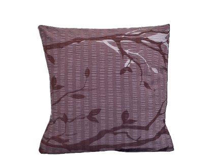 Povlak na polštář bavlněný Stanex větvičky hnědé (LS232), 40 x 40 cm, Knoflíkové