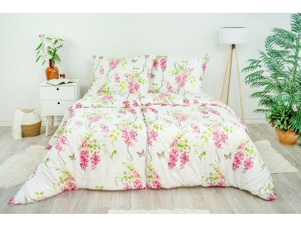Ložní povlečení bavlněné Stanex fresha růžová (LS265), 140 x 220 + 90 x 70, Knoflíkové
