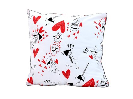 Povlak na polštář bavlněný Stanex love (LS162), 40 x 40 cm, Knoflíkové
