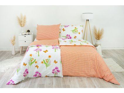 Povlak na polštář bavlněný Stanex jaro oranžové (LS245), 40 x 40 cm, Zip
