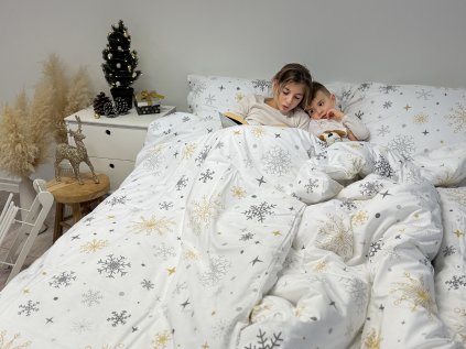 Ložní povlečení bavlněné Stanex magic white (LS387), 140 x 220 + 90 x 70, Zip