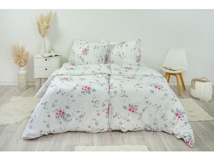 Ložní povlečení krepové Stanex Mia růžová (LS244), 140 x 220 + 90 x 70, Zip