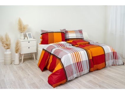 Ložní povlečení krepové Stanex Sofie oranžová (LS279), 140 x 220 + 90 x 70, Zip