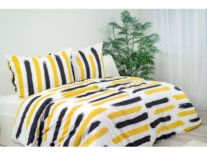 Povlak na polštář krepový Stanex čáry (LS290), 90 x 70 cm, Zip