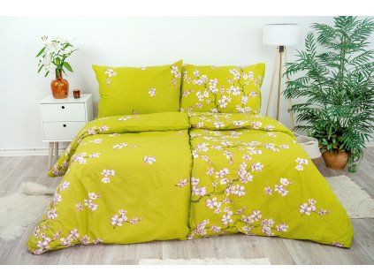 Ložní povlečení krepové Stanex sakura (LS253), 140 x 220 + 90 x 70, Zip