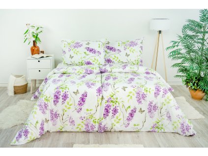Ložní povlečení krepové Stanex fresha fialová (LS264), 140 x 220 + 90 x 70, Knoflíkové