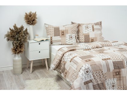 Povlak na polštář krepový Stanex pečvork béžový (LS297), 40 x 40 cm, Zip