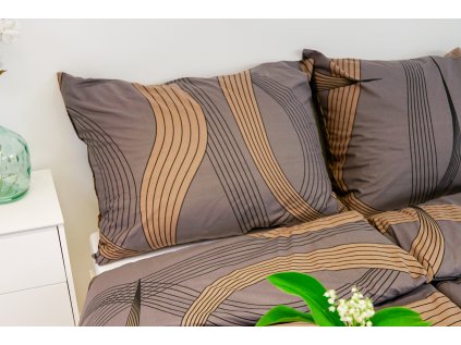 Povlak na polštář krepový Stanex gold ribbon (LS385), 90 x 70 cm, Zip