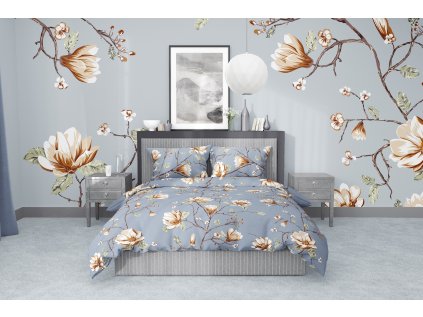 Povlak na polštář krepový Stanex magnolie zlatá (LS374), 90 x 70 cm, Zip