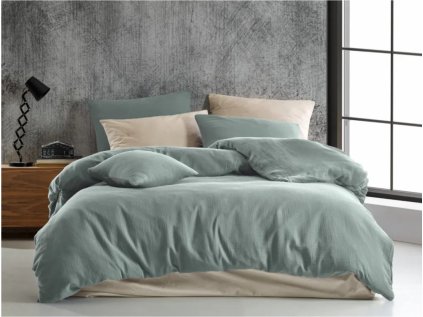 Mušelínové povlečení Stanex mint (LS379), 200 x 220 + 2ks 90 x 70, Zip