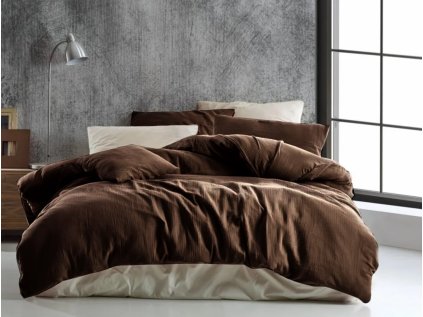 Povlak na polštář mušelínový Stanex čokoládový (LS383), 90 x 70 cm, Zip