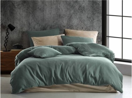 Povlak na polštář mušelínový Stanex tmavě zelený (LS417), 90 x 70 cm, Zip