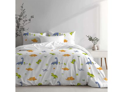 Ložní povlečení krepové Stanex dinosauři (LS410), 140 x 200 + 90 x 70, Zip