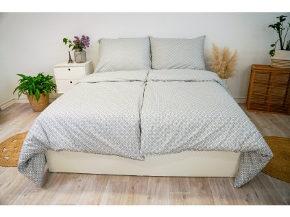 Ložní povlečení krepové Stanex nordic (LS409), 140 x 200 + 90 x 70, Knoflíkové
