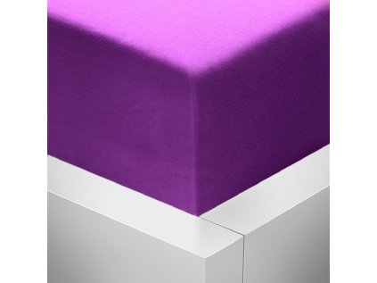 Jersey napínací prostěradlo Stanex fialové 140 x 200